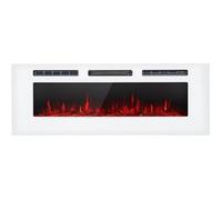 Cheminée électrique murale - Klarstein - 1800 W - cheminée électrique encastrable avec telecommande - effet flamme LED - blanc