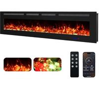 Cheminée électrique Murale Weka Fireplace WiFi, Profondeur 7,5 cm, Verre trempé, télécommande et écran Tactile, Puissance de Chauffage 750/1500 W, Effet de Flamme réglable