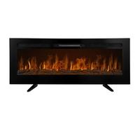 Cheminée Electrique Noir LED 127cm Feu Eclairé Silencieux Chauffage 15-35°C 12 Couleurs de Flammes & 5 Niveaux de Lumières - Salon, Chambre, Cuisine [Kit de Fixations & Accessoires Inclus]