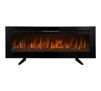 MonsterShop Cheminée électrique 152 cm LED – 12 couleurs de flammes, 5 niveaux – Noir