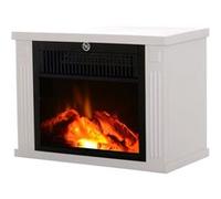Cheminée électrique - HOMCOM - poêle style contemporain thermostat réglable chauffage intérieur - acier - 600-1200 W - blanc