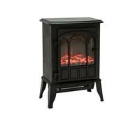 Homcom Cheminée électrique poêle Style rétro 1000-2000 W Simulation Flammes LED Porte Noir