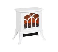 Cheminée électrique sur pied - HOMCOM - 750/1500 W - effet flamme LED - métal et plastique - 37,3 x 23,1 x 44 cm - blanc