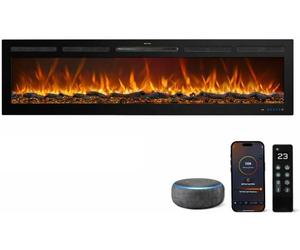 Cheminée électrique Pro, connectée Wi-Fi, 152 cm, compatible avec Alexa, puissance 750/1500 watts