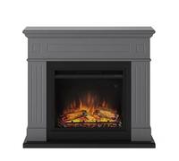 TAGU Larsen Cheminée électrique avec PowerFlame, Chauffage et Thermostat, minuterie 7 Jours, Effet Flamme LED, télécommande (Gris uni)