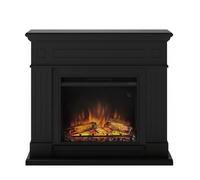TAGU Larsen Cheminée électrique avec PowerFlame, Chauffage et Thermostat, minuterie 7 Jours, Effet Flamme LED, télécommande (Noir Profond)