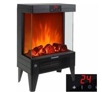 CHEMINÉE EMBEGO 2000 W - Cheminée électrique avec flamme 3D & radiateur soufflant, chaleur silencieuse pour salon/chambre à coucher, thermostat, minuterie, remote 26400