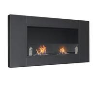 Cheminée encastrée au bioéthanol - FRANKYSTAR - Augusto - 2 brûleurs - 110x54 cm - Noir