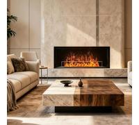 Cheminée Encastrée Intérieure Flamme 3D, Insert Décor à Brume 1200mm | Réservoir Inox 304 & Panneau Fin, Cheminée à Brume Encastrée Avec Humidification, Double Commande Pour Villa, Hôtel Et Déco.