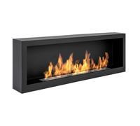 Cheminée éthanol murale BOX 120 cm. Cheminee au bioethanol noire, sans vitre.