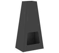 Cheminée Extérieur Conique Acier Noir 50 x 35 x 100 cm | Résistant Rouille Chaleur, Finition Mate, Grande Capacité Bûches, Jardin Balcon