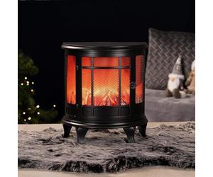 Cheminée LED Cheminée décorative électrique fonctionne sur piles sans chauffage Effet flamme/flamme réaliste avec fonction