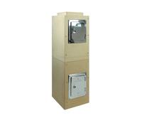 Cheminée légère - Élément de gaine 1090 mm incl. raccordement de porte de nettoyage, pot de condensat - Schiedel LB90 Ø 150 mm, Schacht-Innenmaß 240 x 240 mm