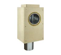 Cheminée légère-Élément de gaine 500 mm incl.raccordement conduit de fumée 90° ,doublure double paroi-Schiedel LB90 Ø 130 mm, Schacht-Innenmaß 240 x 240 mm