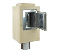 Cheminée légère - Élément de gaine 500 mm incl. supérieur raccordement de porte de nettoyage carré - Schiedel LB90 Ø 150 mm, Schacht-Innenmaß 250 x 250 mm, mit zusätzliche Dämmung