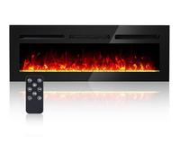 Cheminée murale 150cm - flamme LED 12 couleurs, chauffage 1800W silencieux, télécommande, tactile - salon, chambre, maison