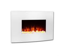 Cheminée murale électrique BALDERIA Enjo - Puissance de chauffage jusqu'à 2 000 W effet de flammes en 3D blanche