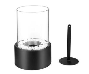 Cheminée - PZCC - Verre inox - Bioéthanol 80 ml - Noir - Murale