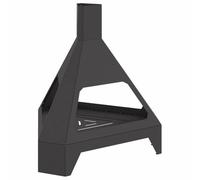 Cheminée Triangulaire 50 x 43 x 52 cm Acier Résistant aux Intempéries | Design Moderne, Compact pour Balcon, Résistant à la Chaleur et à la Rouille, Usage Extérieur