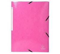Exacompta - Réf. 55824E - Carton de 25 chemises à élastiques Iderama - pochettes 3 rabats Maxi Capacity - en carte lustrée pelliculée 425 g/m2 - dim 24 x 32 cm pour format A4 - couleur rose