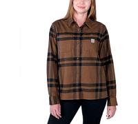 Chemise à carreaux à manches longues en flanelle mi-épaisse Rugged Flex™ coupe ample Carhartt 105989 Carhartt Brown Heather S