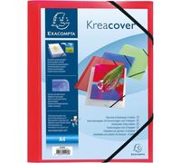 Chemise à coins Kreacover A4 PP 500my transparent rouge Pack de 5 pièces