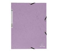 Exacompta Chemise à élastique 3 rabats Aquarel 24×32 cm (A4) dos 3 cm carte 400 g/m² mauve