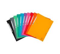 Chemise à élastique 3 rabats carte lustrée Exacompta 24 x 32 cm dos 2 cm coloris assortis