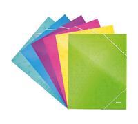 Chemise à élastique 3 rabats carte Wow Leitz 24 x 31 cm dos 2,4 cm couleurs assorties