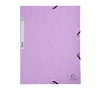 Chemise à élastique 3 rabats carton Aquarel Exacompta 24 x 32 dos 3 cm mauve