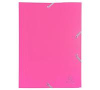 Exacompta - Chemise à élastique 3 rabats Polypropylène 4/10e Opaque éco A4 Fuchsia