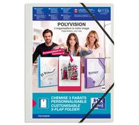 Chemise à élastique 3 rabats polypropylène personnalisable Oxford Polyvision 24 x 32 cm couleurs assorties