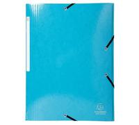 Chemise à élastiques 3 rabats Maxi capacity carte lustrée pelliculée 425gm2 Iderama A4 - Bleu clair