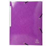 Chemise à élastiques 3 rabats Maxi capacity carte lustrée pelliculée 425gm2 Iderama A4 - Violet