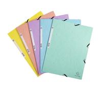 Chemise à élastique 3 rabats carton Exacompta Aquarel 24 x 32 dos 3 cm couleurs assorties