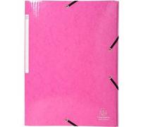 Chemise à élastiques 3 rabats Maxi capacity carte lustrée pelliculée 425gm2 Iderama A4 - Rose