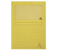 Exacompta – Chemises coin papier Forever A4 120 g/m² fenêtre jaune, recyclées, Ange Bleu – Pack 100