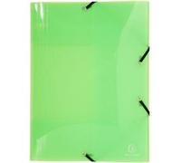 Exacompta Chemise à élastique 3 rabats Crystal Colours polypro 24x32 cm dos 3,5 cm coloris assortis