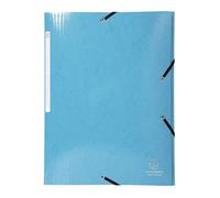 Chemise à élastiques 3 rabats Maxi capacity carte lustrée pelliculée 425gm2 Iderama A4 - Bleu clair