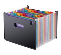 Chemise A4 Avec 24 Pochettes, Polyester 700d Résistant, Étiquettes Multicolores, Fond Extensible Pour Un Accès Facile