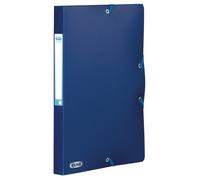 Chemise box plastique Oxford 24 x 32 cm dos 2,5 cm - bleue