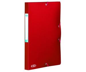 Chemise box plastique Oxford 24 x 32 cm dos 2,5 cm - rouge