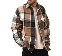 Chemise Bucheron Homme Polaire à Carreaux Flanelle Chaude avec Boutons à Manches Longues Chemise Veste et Poche Poitrine Col Boutonné Coupe Loisirs Regular Fit Coton Vetement Surchemise Décontractée