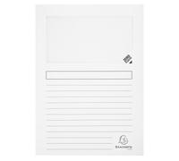 Chemise coin papier avec fenêtre Super Exacompta - Paquet de 100 - Blanc
