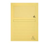 Chemise coin papier avec fenêtre Super Exacompta - Paquet de 100 - Jaune canari