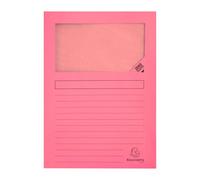 Chemise coin papier avec fenêtre Super Exacompta - Paquet de 100 - Rose