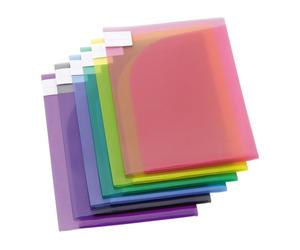 Chemise coin plastique double poches Tarifold Color Collection polypropylène 20/100e A4 assorties - paquet de 12