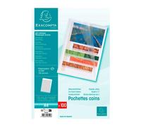 Exacompta Sachet 100 Pochettes Polypropylène Grainé 12/100e - A4 Cristal