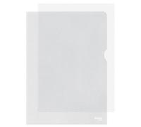 Chemise coins plastique Esselte A4 grainé 11/100e incolore - Paquet de 100