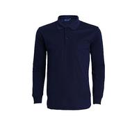 Chemise d'affaires pour homme à manches longues - Coupe ample boutonnée - Chemise de travail simple - Léger - Polo extensible - Sans motif, bleu marine, L